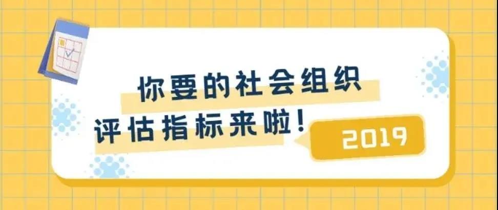 你要的社会组织评估指标来啦！